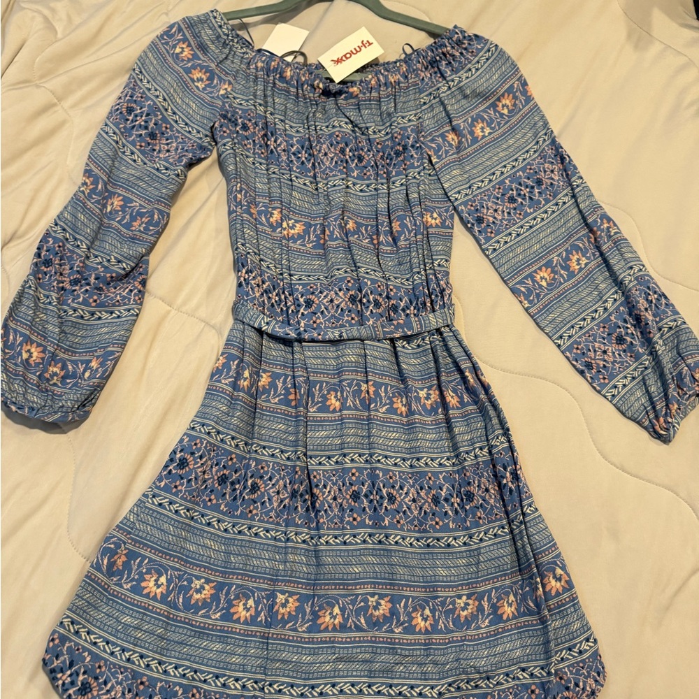 Wayf Blue and Pink Patterned Dress/ Tunic  new with tags